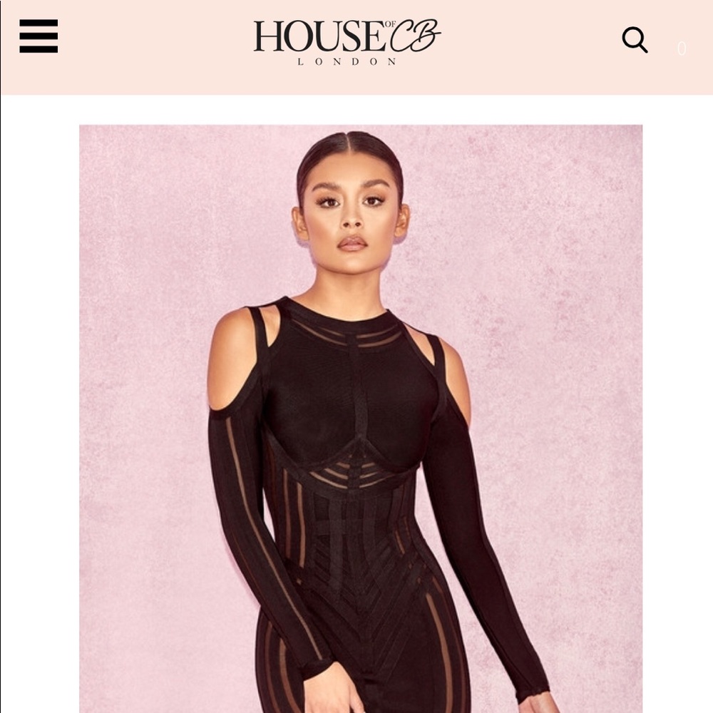 'House of CB' Blk Bandage Dress L
